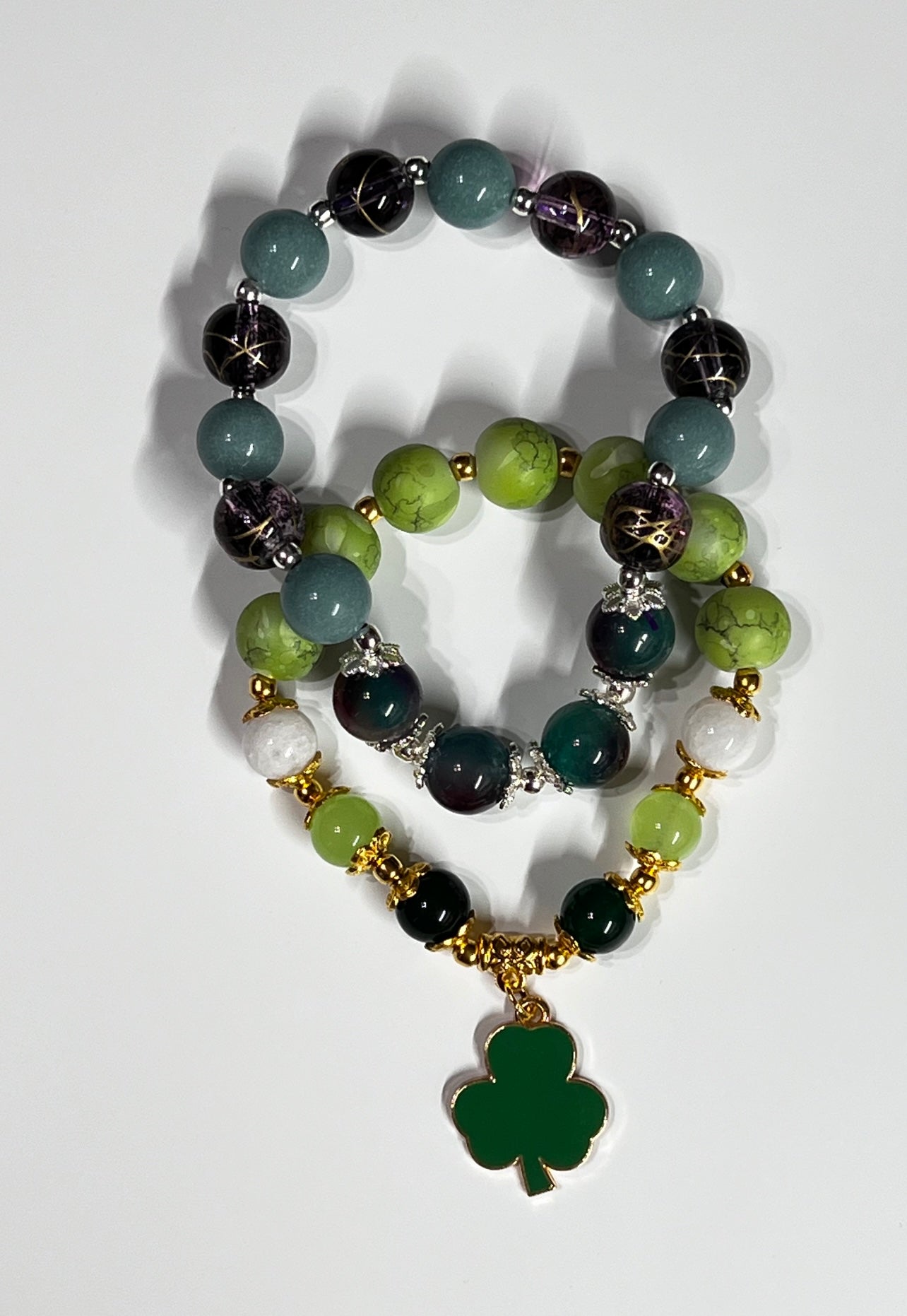 Glass and Stone beaded bracelet ￼